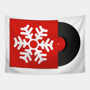 Xmas Vinyl Music | Snowflake | Christmas Party Tapestry