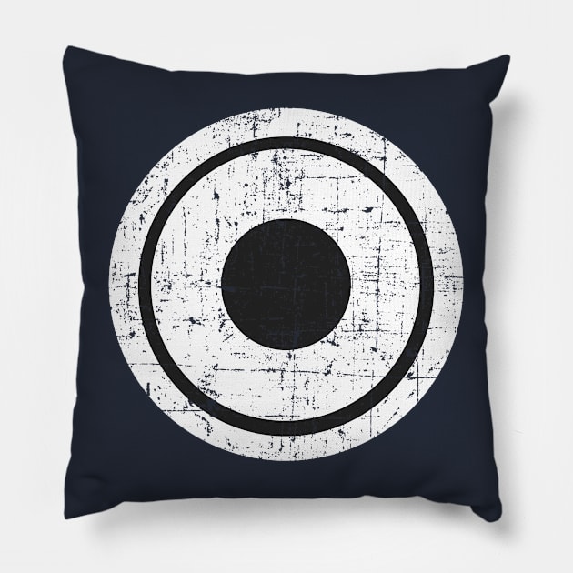 Bullseye Logo distressed Pillow by MonkeyKing