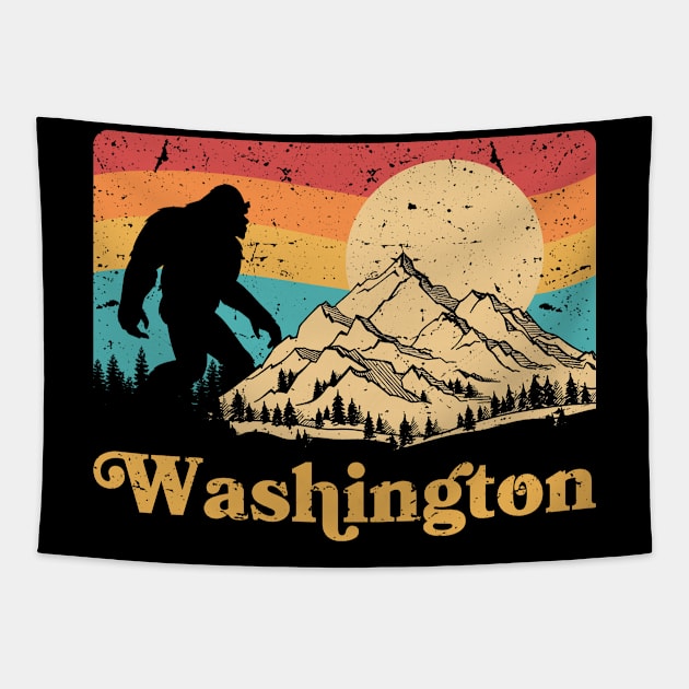 Bigfoot washington moutain retro vintage camping Tapestry by Venicecva Tee