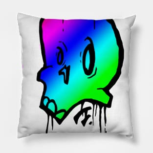 rainbow skull Pillow