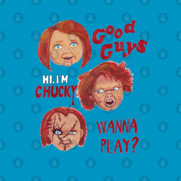 Chucky Doll Faces by tesiamarieart