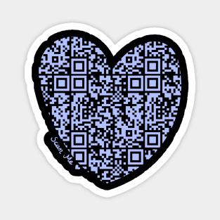 Pastel Purple Rick Astley Rickroll QR Code Heart Art Magnet