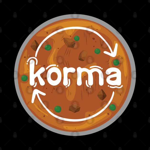 Instant Korma or Instant Karma Funny India Pakistan Food design by alltheprints