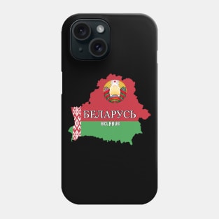 Belarus flag & map Phone Case