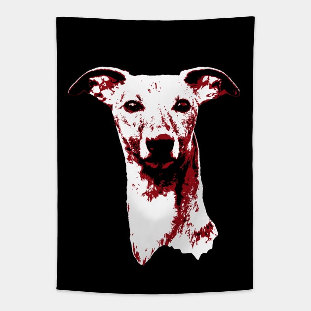 Red Whippet Tapestry by childofthecorn