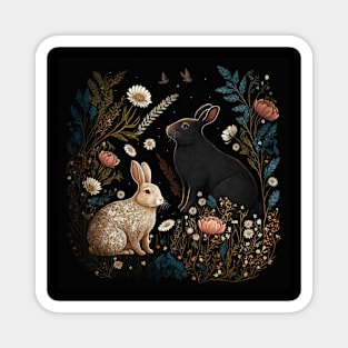 Whispery Rabbits Whiffing at The Witching Hour Magnet