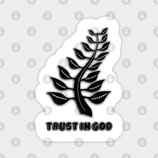 Ghana Sankofa Adinkra Symbols "Trust In God" Black. Magnet by Vanglorious Joy