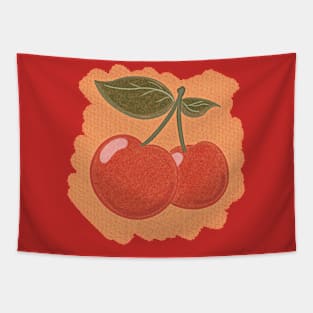 Retro Inspired Cherries Tapestry