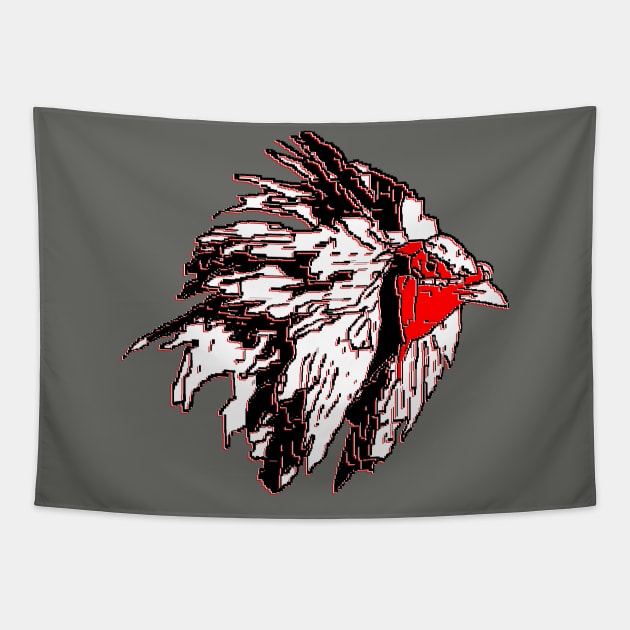 game cock fighting rooster head bird game fowl Tapestry by 4rpixs