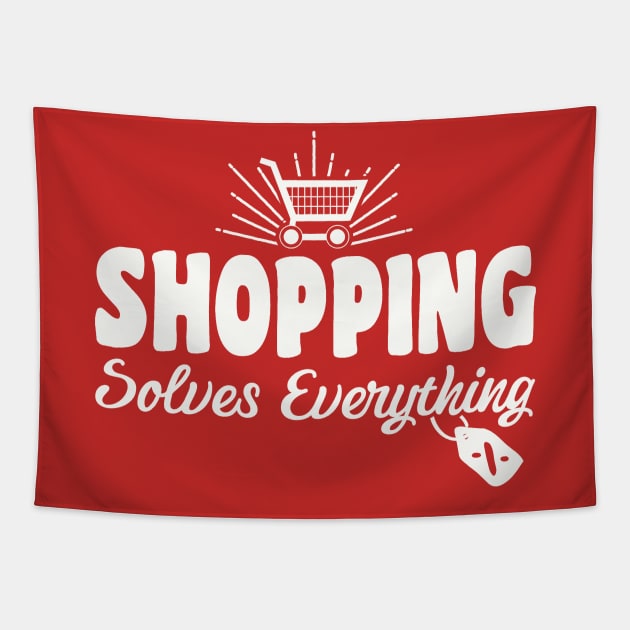 Shopaholic Funny Shopping Quote Tapestry by savariya