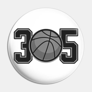 305 Miami Basketball Hoops Pin