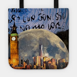 Cosmic Cities: A Surreal Collage Tote