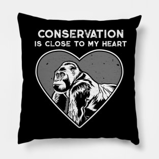 Gorilla Conservation Heart Pillow