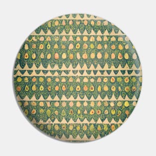 Retro Avocado Abstract 1960s Pin