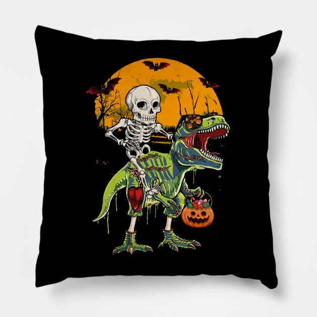 Trex Halloween Pillow by MZeeDesigns