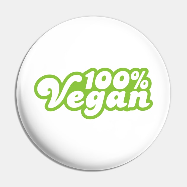 100 Percent Vegan T-Shirt Pin by glutenfreegear