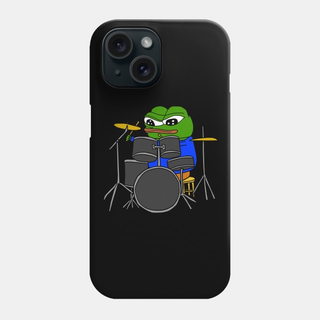 Drummer Pepe Phone Case by Lean Mean Meme Machine