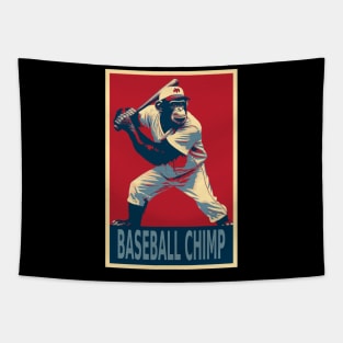 Baseball Chimpanzee HOPE Tapestry