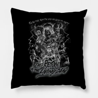 The Return Of The Living Dead, Vintage Horror. (Black & White)) Pillow