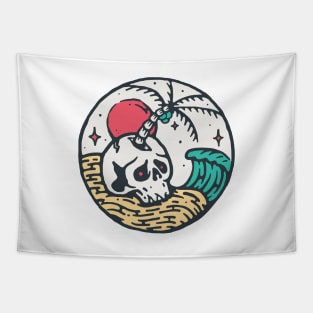 Skull and Beach Tapestry