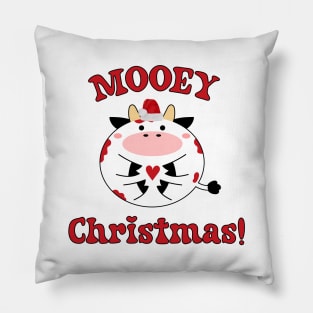 Mooey Christmas Xmas Highland Cow Santa Hat Love Christmas Pillow