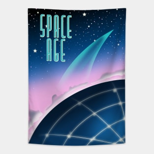 1980s space race poster Tapestry