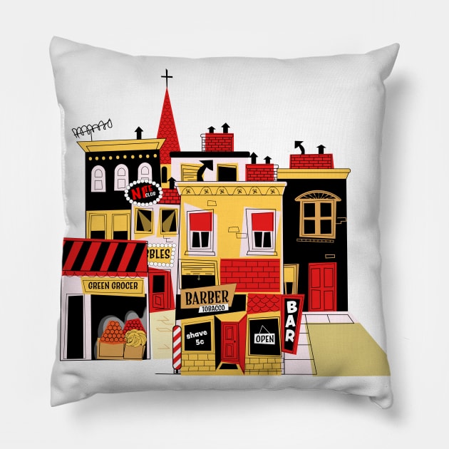 City Life Pillow by bluehair