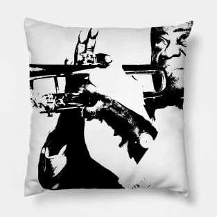 Louis Armstrong pop art portrait Pillow