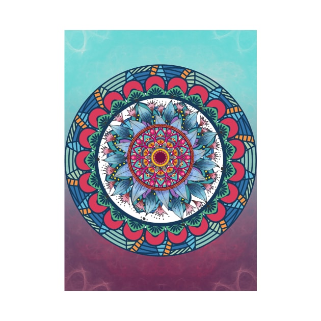 Colourful Flowers Mandala by WonderfulHumans