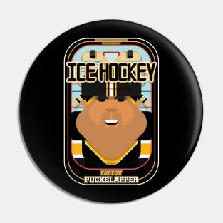 Ice Hockey Black and Yellow - Faceov Puckslapper - Seba version Pin