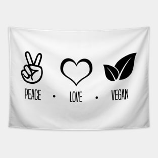 Peace Love Vegan Vegetarian Tapestry