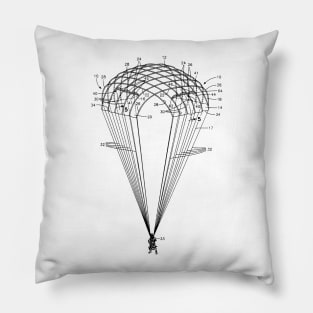 Parachute Vintage Patent Hand Drawing Pillow
