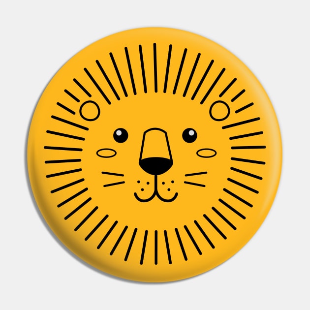 Cute Lion - Head of Lion for Toddlers Kids Men Women Pin by samshirts