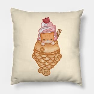 Taiyaki Ice Cream Cat Pillow