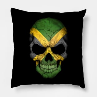 Jamaican Flag Skull Pillow