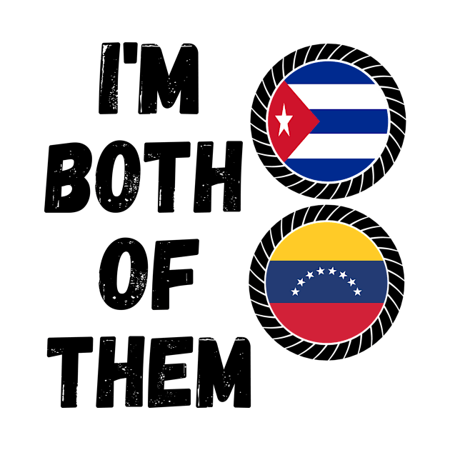 Half Cuban Half Venezuelan Heritage Cuba Roots & Venezuela DNA Family Flag Design by OriginalGiftsIdeas