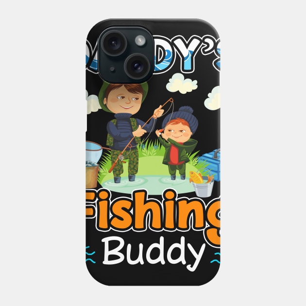 Daddy_s Fishing Buddy Young Fisherman Kids Phone Case by cruztdk5