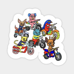 Motorcycle Animals Magnet