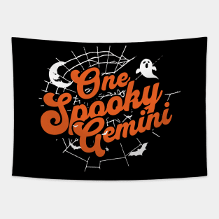 One Spooky Gemini Halloween Zodiac Sign Design Tapestry