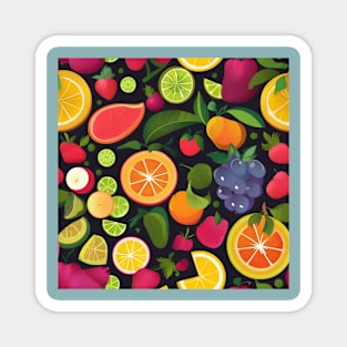 Colourful fruits drawing Magnet