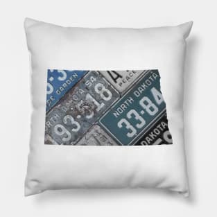 Vintage North Dakota License Plates Pillow