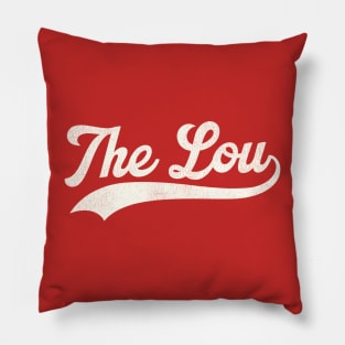 The Lou Sports Jersey Style Distressed Pillow