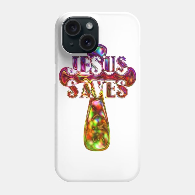 Jesus Saves Abstract Cross Art Phone Case by AlondraHanley