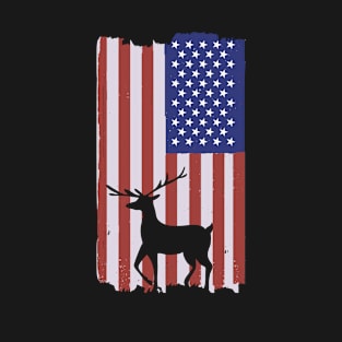 Hunting USA Flag Proud American Hunter Patriotic T-Shirt