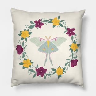 Luna Moth Wreath2 Pillow