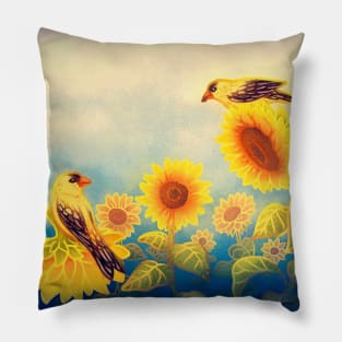 Gold Sunflowers Pillow