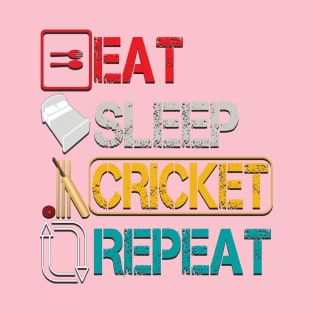 Eat sleep cricket repeat T-Shirt