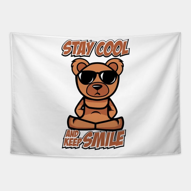 COOL BEAR CARTOON Tapestry by beanbeardy