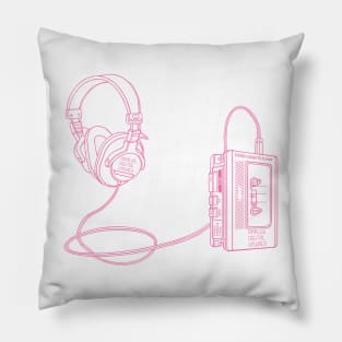 Portable Tape Player (Cyclamen Pink Lines) Analog / Music Pillow