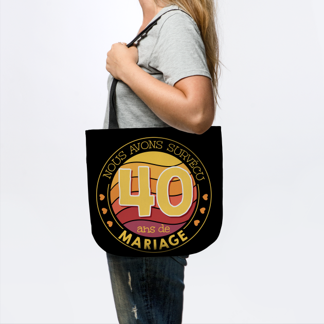 Anniversaire De Mariage Femme Vintage 40 Ans Mariage Homme Anniversaire De Mariage Tote Teepublic